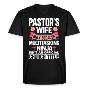 Pasteur Femme Jésus Appréciation de l’Église Chrétienne - T-shirt Premium bio Homme - noir - Devant - Nico (187cm)