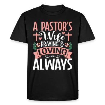 Pasteur Femme Jésus Appréciation de l’Église Chrétienne - T-shirt Premium bio Homme - noir - Devant - Nico (187cm)