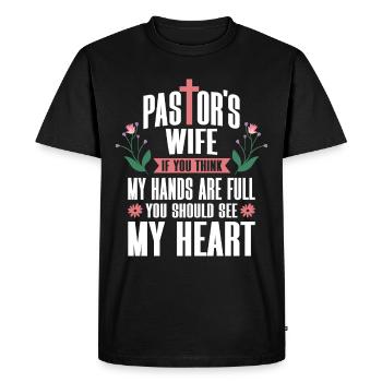 Pasteur Femme Jésus Appréciation de l’Église Chrétienne - T-shirt Premium bio Homme - noir - Devant - Nico (187cm)