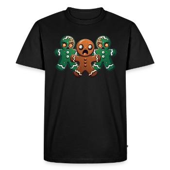 Pain d’épices ambulant - T-shirt Premium bio Homme - noir - Devant - Nico (187cm)