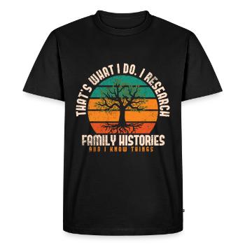 Genealogy Genetics Genealogist Ancestors - Men's Premium Organic T-Shirt - black - Front - Nico (187cm)