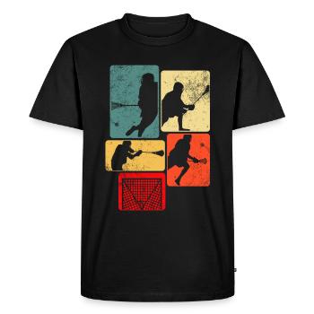 Gants de crosse de gardien de but Colle lâche - T-shirt Premium bio Homme - noir - Devant - Nico (187cm)