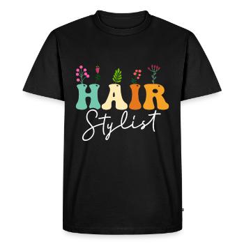 Coiffeur Salon de coiffure Cosmétologie - T-shirt Premium bio Homme - noir - Devant - Nico (187cm)