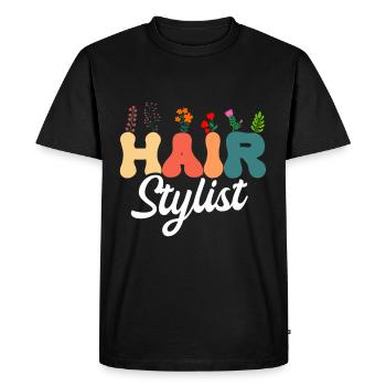 Coiffeur Salon de coiffure Cosmétologie - T-shirt Premium bio Homme - noir - Devant - Nico (187cm)