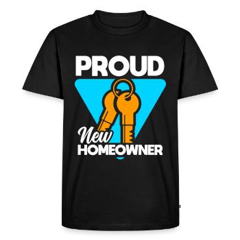 Nouveau propriétaire Le propriétaire le plus chaleureux - T-shirt Premium bio Homme - noir - Devant - Nico (187cm)