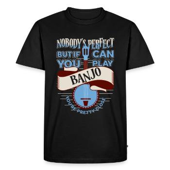 Joueur de banjo parfait, aime jouer du banjo - T-shirt Premium bio Homme - noir - Devant - Nico (187cm)