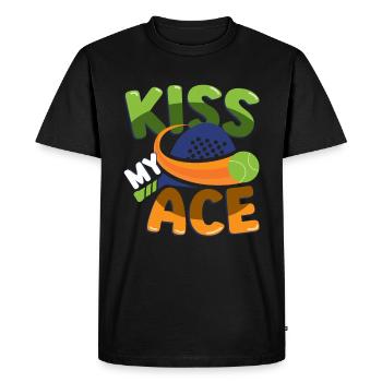 Amateurs de padel, Kiss My Ace, Padel tennis - T-shirt Premium bio Homme - noir - Devant - Nico (187cm)