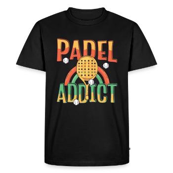 Accro au padel, Tennis de padel - T-shirt Premium bio Homme - noir - Devant - Nico (187cm)