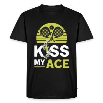Amateurs de padel, Kiss My Ace, Padel tennis - T-shirt Premium bio Homme - noir - Devant - Nico (187cm)