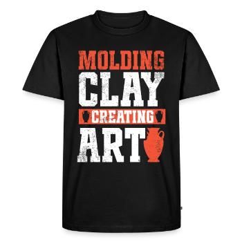 Ceramic Pottery Sculpture - Men's Premium Organic T-Shirt - black - Front - Nico (187cm)