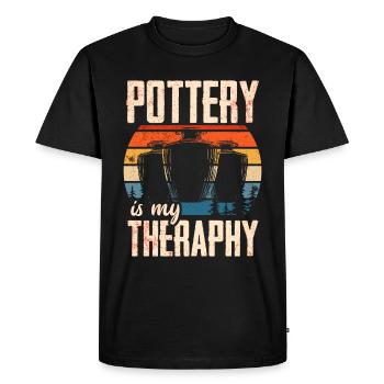 Ceramic Pottery Sculpture - Men's Premium Organic T-Shirt - black - Front - Nico (187cm)