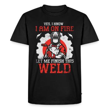 Svejsearbejder Metalbearbejdning - Herre Premium økologisk T-shirt - sort - Foran - Nico (187cm)