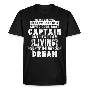 Boat Captain Funny Boat Sailing Lake Boater - Men's Premium Organic T-Shirt - black - Front - Nico (187cm)