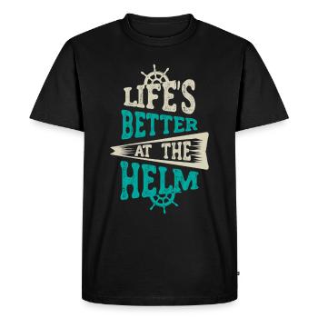 Boat Captain Funny Boat Sailing Lake Boater - Men's Premium Organic T-Shirt - black - Front - Nico (187cm)