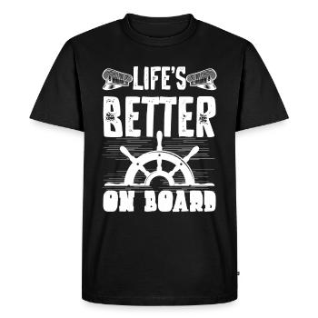 Boat Captain Funny Boat Sailing Lake Boater - Men's Premium Organic T-Shirt - black - Front - Nico (187cm)