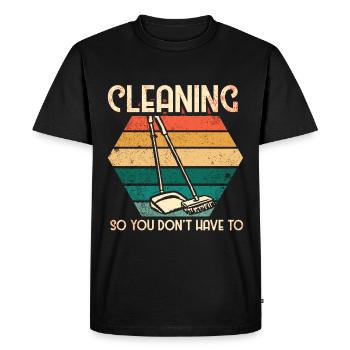Cadeaux de la semaine de l’entretien ménager Amoureux du ménage - T-shirt Premium bio Homme - noir - Devant - Nico (187cm)