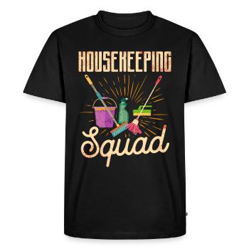 Cadeaux de la semaine de l’entretien ménager Amoureux du ménage - T-shirt Premium bio Homme - noir - Devant - Nico (187cm)