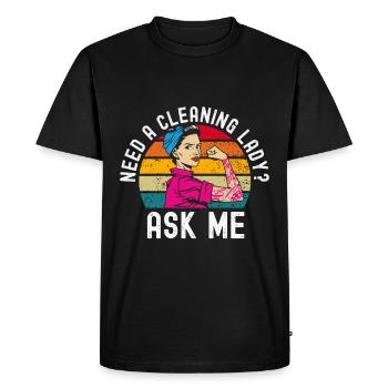 Cadeaux de la semaine de l’entretien ménager Amoureux du ménage - T-shirt Premium bio Homme - noir - Devant - Nico (187cm)