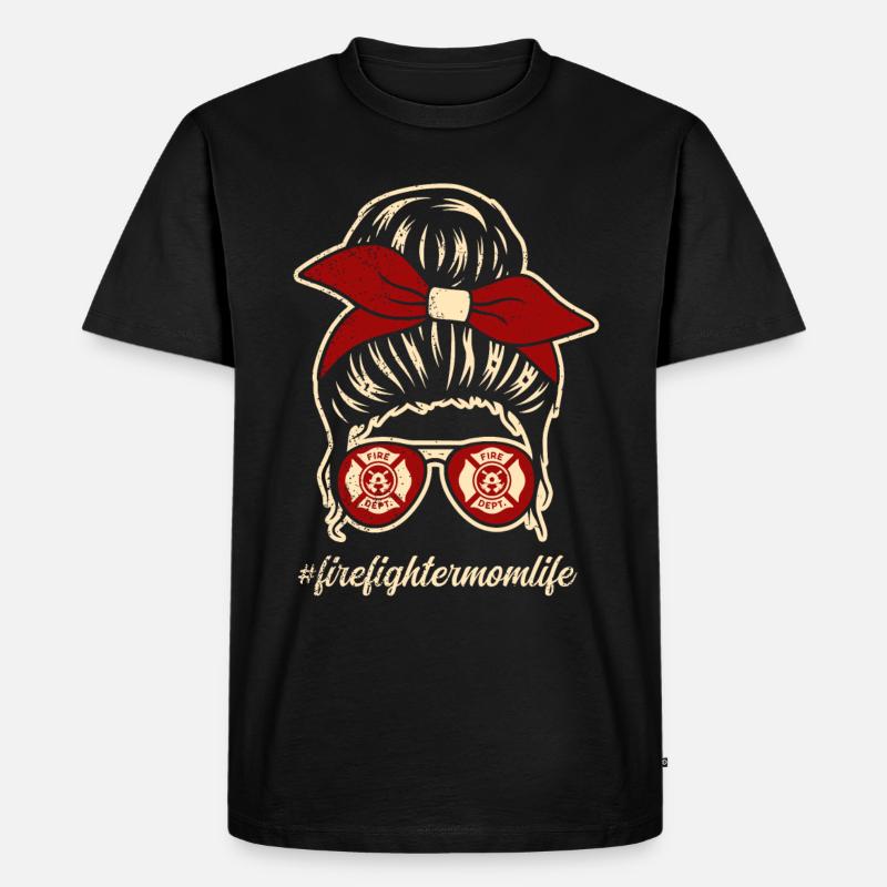 Feuerwehrmutter Feuerwehr Mutter - Männer Premium Bio T-Shirt - Schwarz