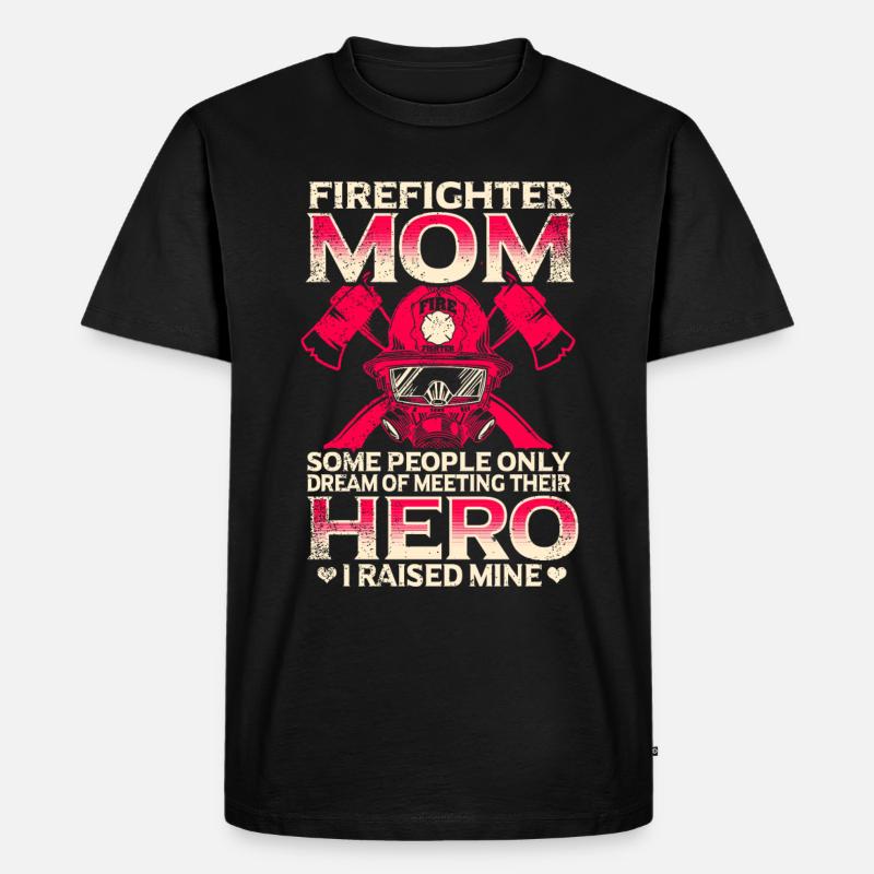 Feuerwehrmutter Feuerwehr Mutter - Männer Premium Bio T-Shirt - Schwarz