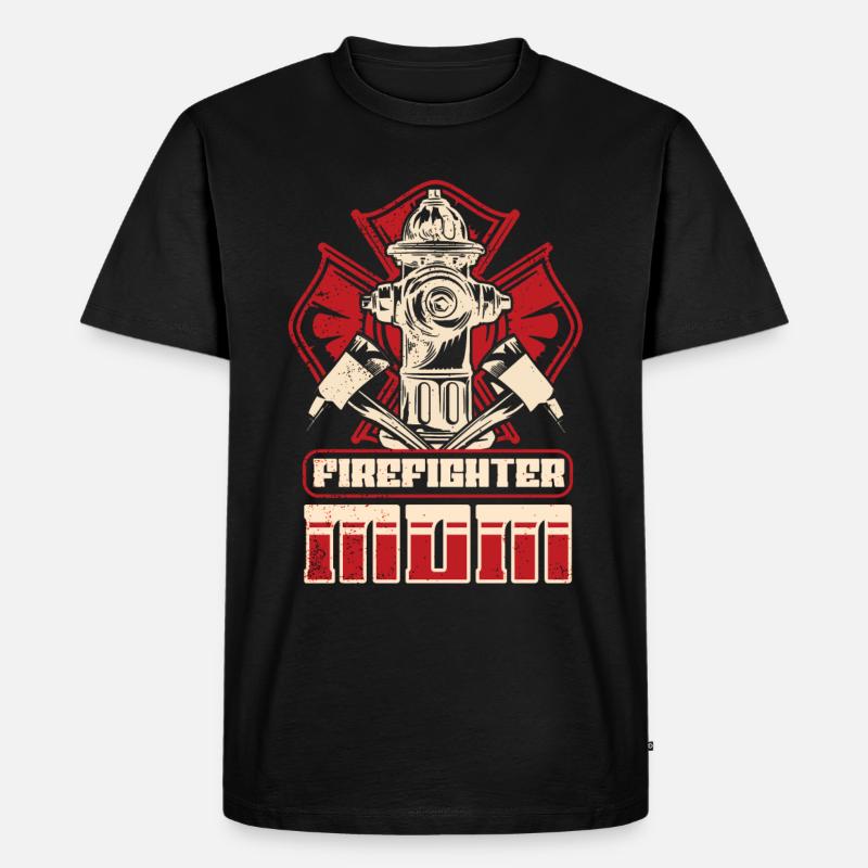 Feuerwehrmutter Feuerwehr Mutter - Männer Premium Bio T-Shirt - Schwarz