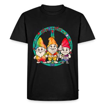 Three Hippie Gnomes Groovy Bandage Dye Gnomies - Men's Premium Organic T-Shirt - black - Front - Nico (187cm)