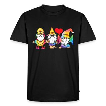 Three Hippie Gnomes Groovy Bandage Dye Gnomies - Men's Premium Organic T-Shirt - black - Front - Nico (187cm)