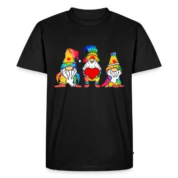 Three Hippie Gnomes Groovy Bandage Dye Gnomies - Men's Premium Organic T-Shirt - black - Front - Nico (187cm)