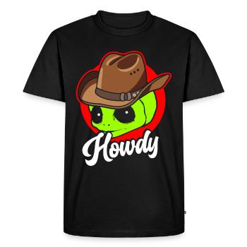 Howdy Alien Cowboy Space UFO Funny Western Rodeo - Men's Premium Organic T-Shirt - black - Front - Nico (187cm)