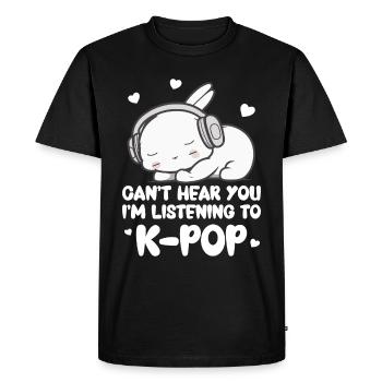 Je ne t’entends pas, j’écoute Kpop Rabbit K-pop - T-shirt Premium bio Homme - noir - Devant - Nico (187cm)