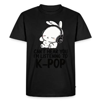 Je ne t’entends pas, j’écoute Kpop Rabbit K-pop - T-shirt Premium bio Homme - noir - Devant - Nico (187cm)