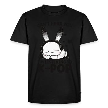 Je ne t’entends pas, j’écoute Kpop Rabbit K-pop - T-shirt Premium bio Homme - noir - Devant - Nico (187cm)