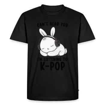 Je ne t’entends pas, j’écoute Kpop Rabbit K-pop - T-shirt Premium bio Homme - noir - Devant - Nico (187cm)