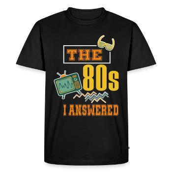 Fille garçon enfants 70 s 80 s 90 s Disco Costume tenue - T-shirt Premium bio Homme - noir - Devant - Nico (187cm)