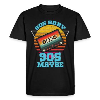 Fille garçon enfants 70 s 80 s 90 s Disco Costume tenue - T-shirt Premium bio Homme - noir - Devant - Nico (187cm)