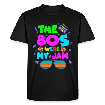 Fille garçon enfants 70 s 80 s 90 s Disco Costume tenue - T-shirt Premium bio Homme - noir - Devant - Nico (187cm)