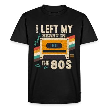 Fille garçon enfants 70 s 80 s 90 s Disco Costume tenue - T-shirt Premium bio Homme - noir - Devant - Nico (187cm)
