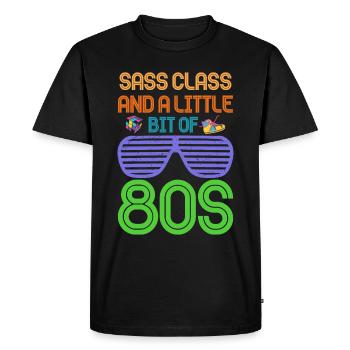 Fille garçon enfants 70 s 80 s 90 s Disco Costume tenue - T-shirt Premium bio Homme - noir - Devant - Nico (187cm)