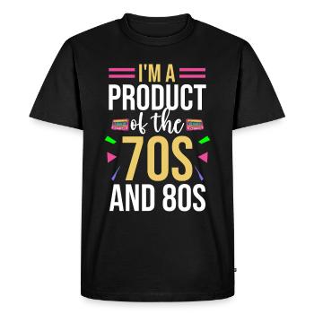 Fille garçon enfants 70 s 80 s 90 s Disco Costume tenue - T-shirt Premium bio Homme - noir - Devant - Nico (187cm)