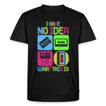 Fille garçon enfants 70 s 80 s 90 s Disco Costume tenue - T-shirt Premium bio Homme - noir - Devant - Nico (187cm)