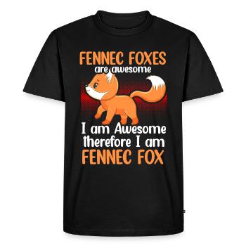 Fennec Renard Mignon Fennec Renards Fennec Animal - T-shirt Premium bio Homme - noir - Devant - Nico (187cm)