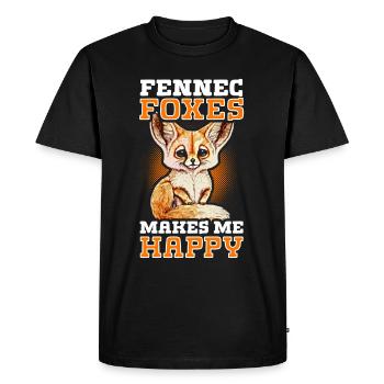 Fennec Renard Mignon Fennec Renards Fennec Animal - T-shirt Premium bio Homme - noir - Devant - Nico (187cm)