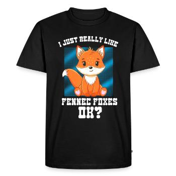 Fennec Renard Mignon Fennec Renards Fennec Animal - T-shirt Premium bio Homme - noir - Devant - Nico (187cm)