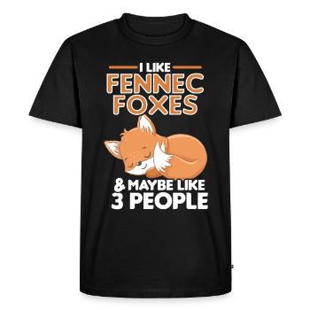 Fennec Renard Mignon Fennec Renards Fennec Animal - T-shirt Premium bio Homme - noir - Devant - Nico (187cm)