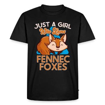 Fennec Renard Mignon Fennec Renards Fennec Animal - T-shirt Premium bio Homme - noir - Devant - Nico (187cm)
