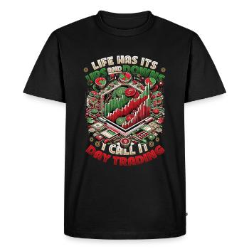 Stock Market Trading Chart - Funny Day Trader - Men's Premium Organic T-Shirt - black - Front - Nico (187cm)