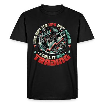 Stock Market Trading Chart - Funny Day Trader - Men's Premium Organic T-Shirt - black - Front - Nico (187cm)