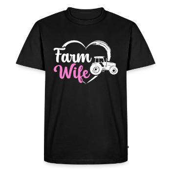 Ferme Femme Ferme Petite amie Agriculteurs Femme Campagne Ferme - T-shirt Premium bio Homme - noir - Devant - Nico (187cm)