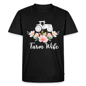 Ferme Femme Ferme Petite amie Agriculteurs Femme Campagne Ferme - T-shirt Premium bio Homme - noir - Devant - Nico (187cm)