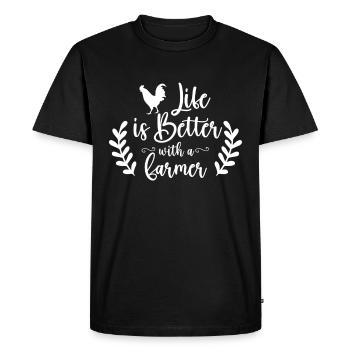 Ferme Femme Ferme Petite amie Agriculteurs Femme Campagne Ferme - T-shirt Premium bio Homme - noir - Devant - Nico (187cm)